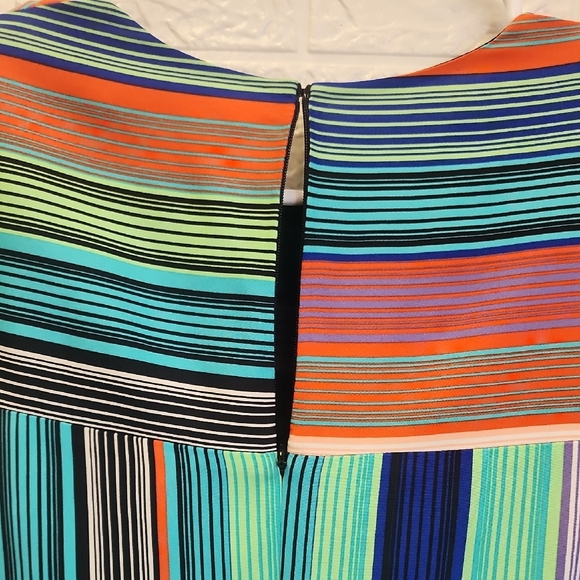 Diane Von Furstenberg Multi-Stripe Short Sleeve Mini Dress - Picture 6 of 10